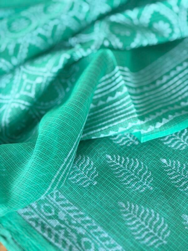 PURE KOTA COTTON HANDBLOCK PRINTED TOP AND DUPATTA - Image 7