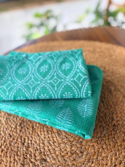 PURE KOTA COTTON HANDBLOCK PRINTED TOP AND DUPATTA