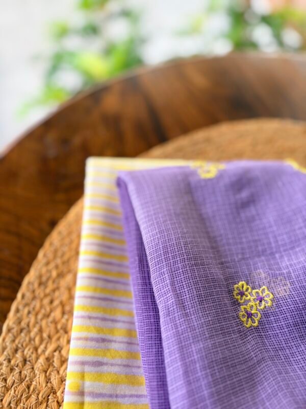 PURE HANDBLOCK PRINTED COTTON TOP AND DUAL SHADE KOTA COTTON DUPATTA - Image 3
