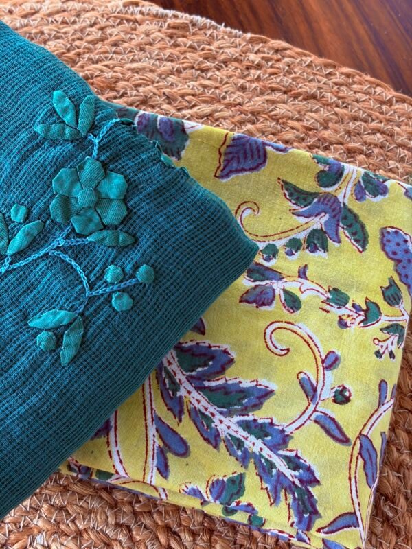 HANDBLOCK PRINTED COTTON TOP AND PATTI KA KAAM KOTA COTTON  DUPATTA - Image 4