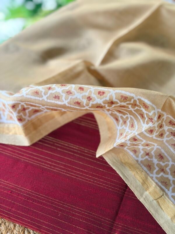 SILK COTTON TOP AND HANDBLOCK PRINTED CHANDERI SILK DUPATTA - Image 7