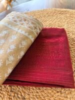 SILK COTTON TOP AND HANDBLOCK PRINTED CHANDERI SILK DUPATTA - Image 5