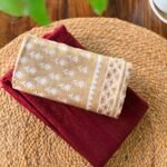 SILK COTTON TOP AND HANDBLOCK PRINTED CHANDERI SILK DUPATTA