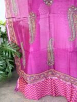 COTTON TOP AND CHANDERI SILK HANDBLOCK PRINTED DUPATTA - Image 2
