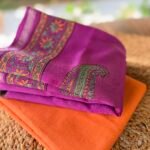 COTTON TOP AND CHANDERI SILK HANDBLOCK PRINTED DUPATTA