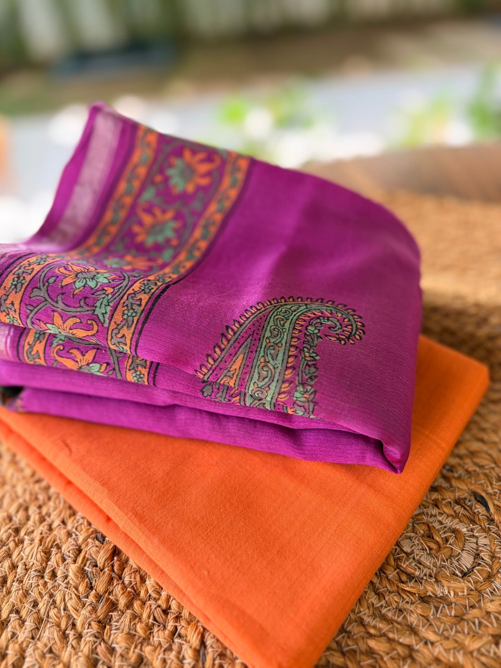 IMG_0458 COTTON TOP AND CHANDERI SILK HANDBLOCK PRINTED DUPATTA - Image 1
