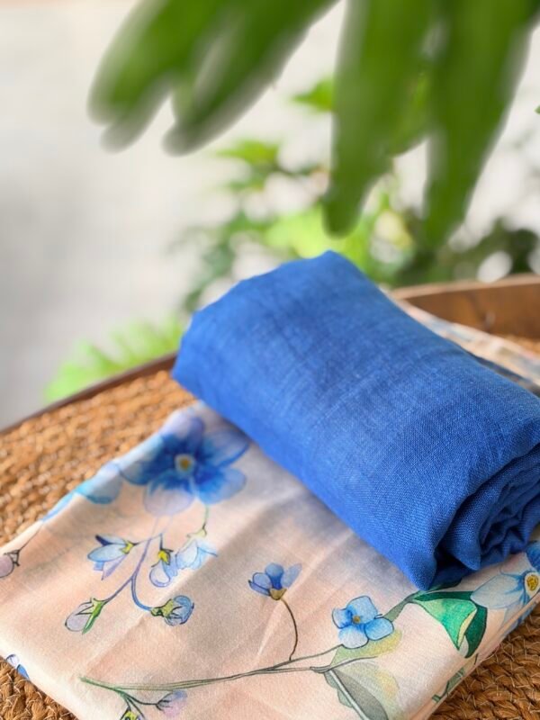 PRINTED SILK COTTON TOP AND LINEN DUPATTA - Image 4
