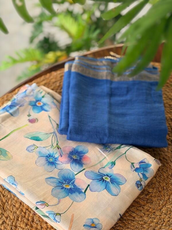PRINTED SILK COTTON TOP AND LINEN DUPATTA - Image 6