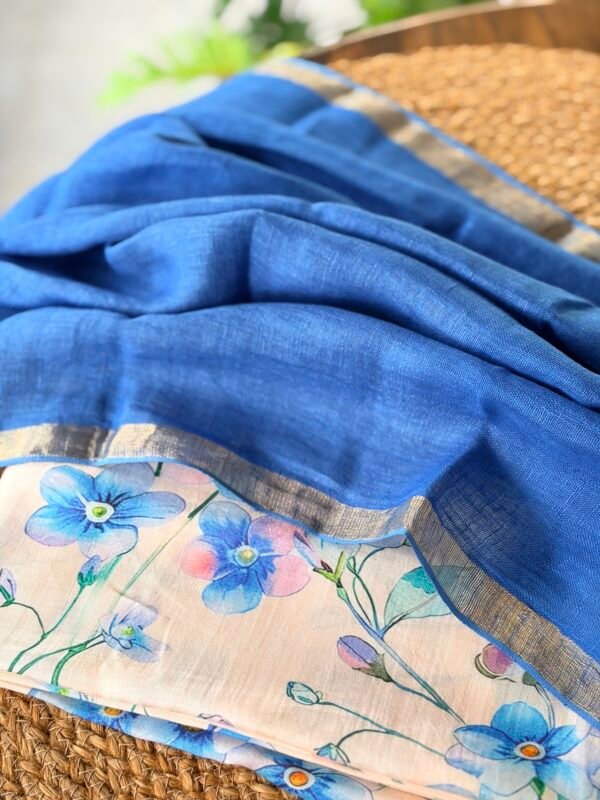 PRINTED SILK COTTON TOP AND LINEN DUPATTA - Image 7