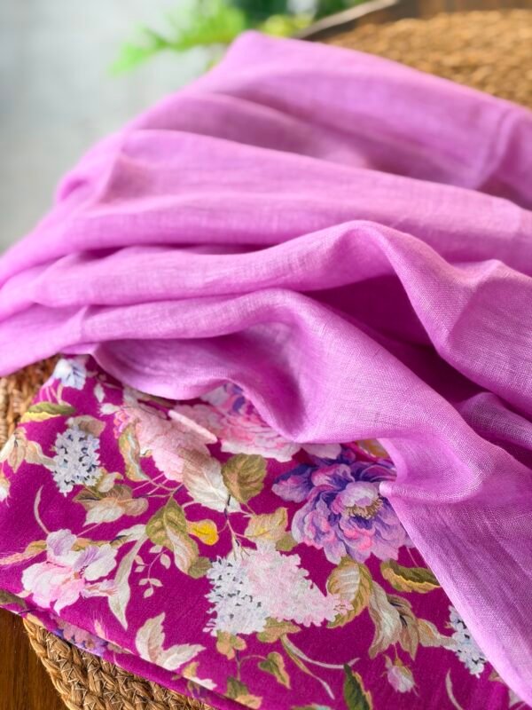 PRINTED SILK COTTON TOP AND LINEN DUPATTA - Image 7
