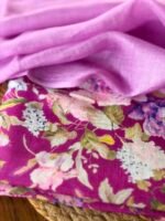 PRINTED SILK COTTON TOP AND LINEN DUPATTA - Image 5