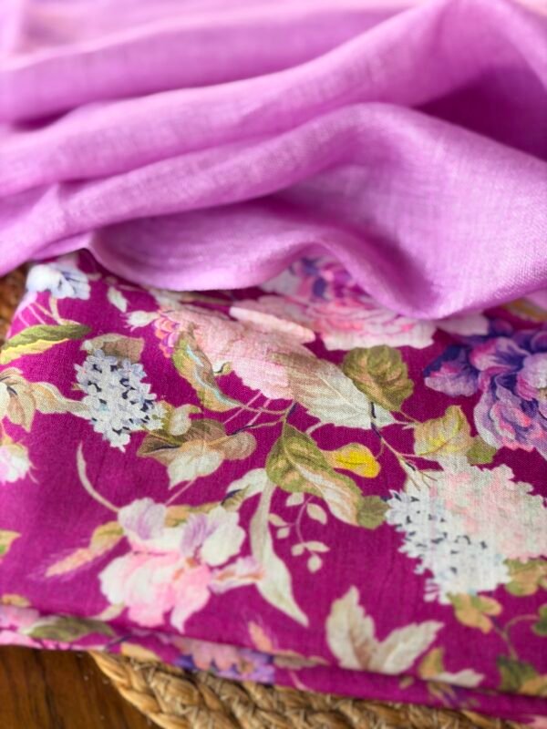 PRINTED SILK COTTON TOP AND LINEN DUPATTA - Image 5