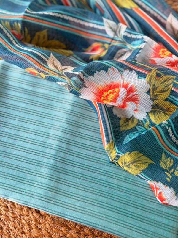 CHANDERI STRIPES TOP AND KOTA DUPATTA - Image 7