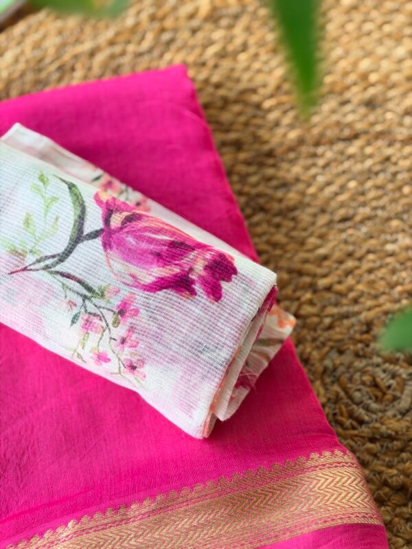 CHANDERI SILK COTTON TOP AND KOTA PRINTED DUPATTA - Image 7