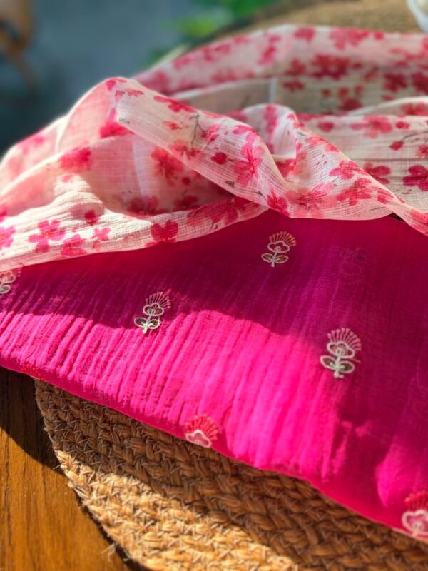MUL CHANDERI TOP AND KOTA PRINTED DUPATTA - Image 5
