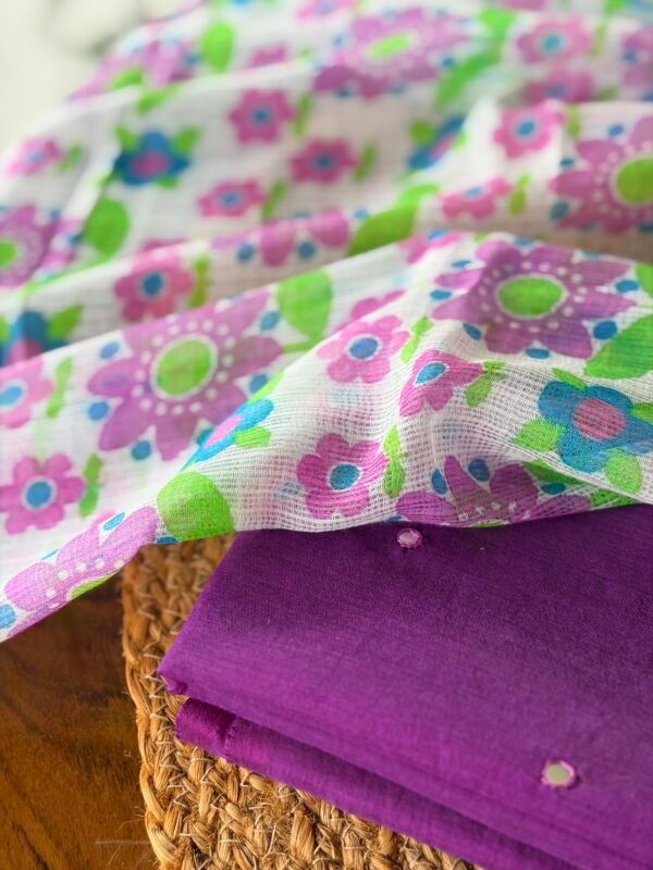 MUL CHANDERI TOP AND PRINTED KOTA COTTON DUPATTA - Image 6