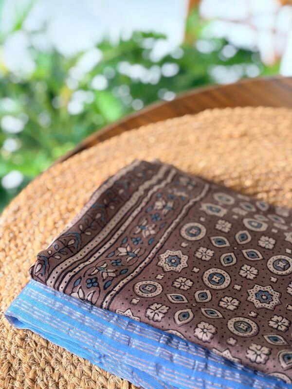 CHANDERI TOP AND MUL CHANDERI AJRAK DUPATTA - Image 5