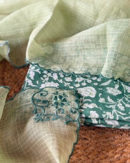 HANDBLOCK KOTA COTTON PRINTED TOP AND KOTA DUPATTA