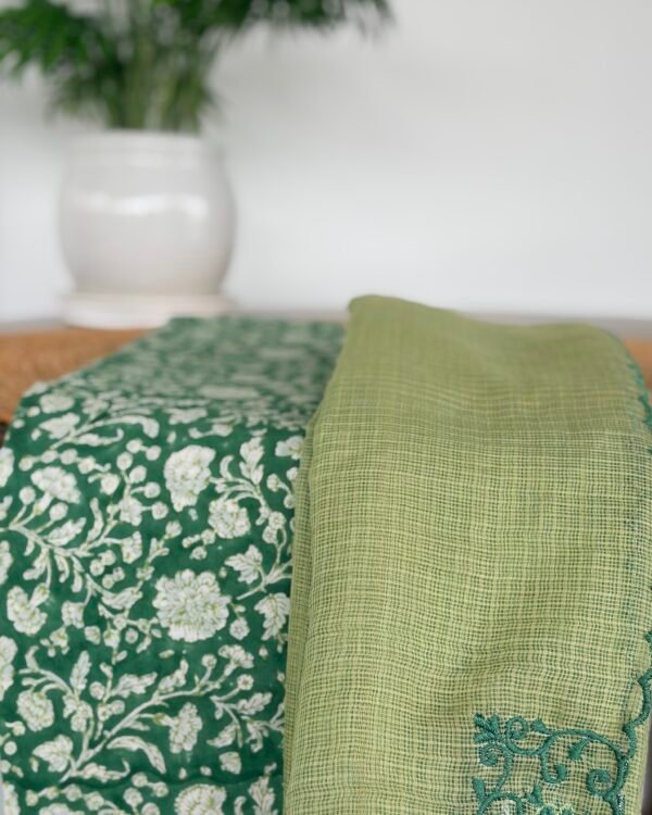 HANDBLOCK KOTA COTTON PRINTED TOP AND KOTA DUPATTA - Image 4