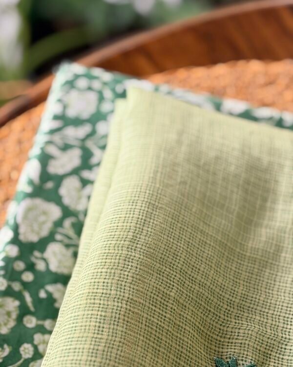 HANDBLOCK KOTA COTTON PRINTED TOP AND KOTA DUPATTA - Image 5