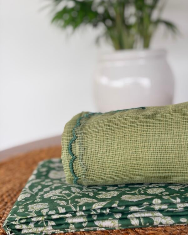 HANDBLOCK KOTA COTTON PRINTED TOP AND KOTA DUPATTA - Image 2