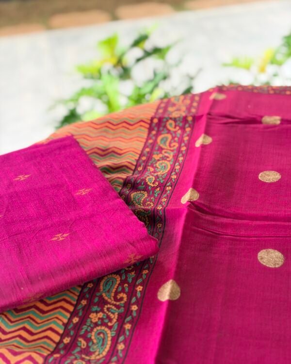 SILK COTTON TOP AND CHANDERI SILK DUPATTA - Image 4