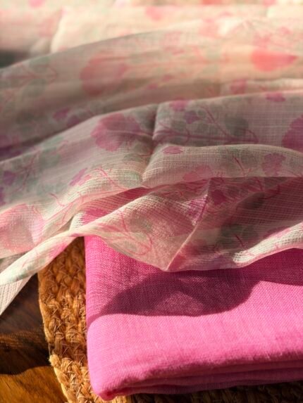 LINEN TOP AND PRINTED KOTA COTTON DUPATTA