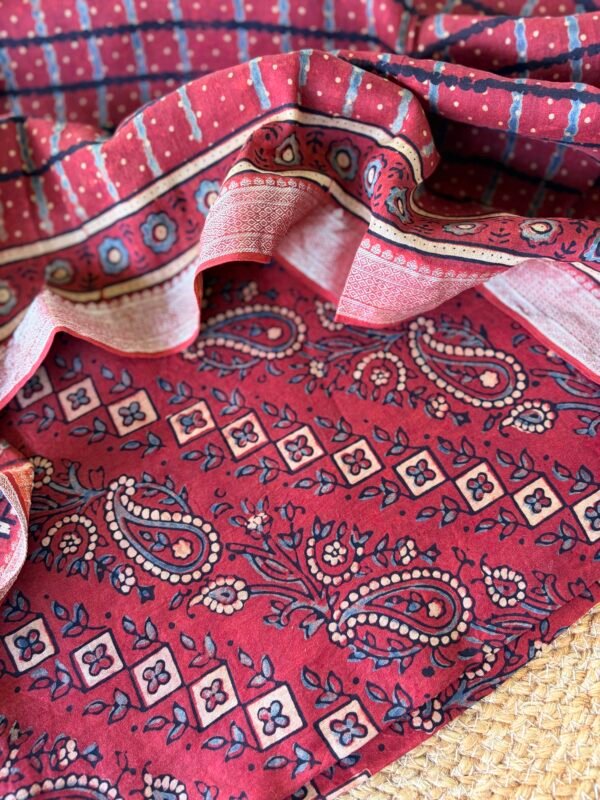 AJRAK CHANDERI COTTON TOP AND DUPATTA - Image 7