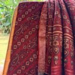 AJRAK CHANDERI COTTON TOP AND DUPATTA