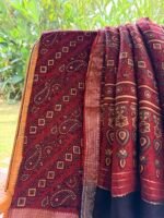 AJRAK CHANDERI COTTON TOP AND DUPATTA