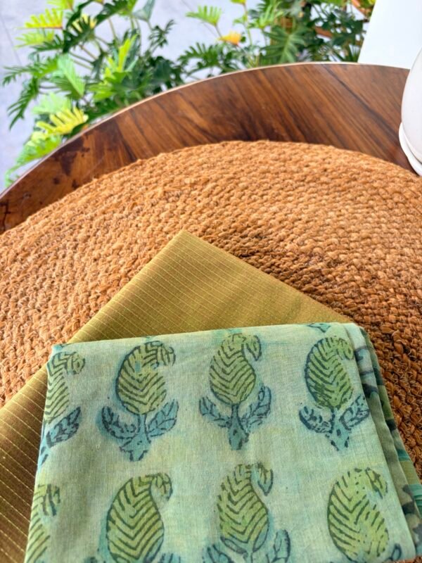 SILK COTTON TOP AND CHANDERI SILK DUPATTA - Image 6