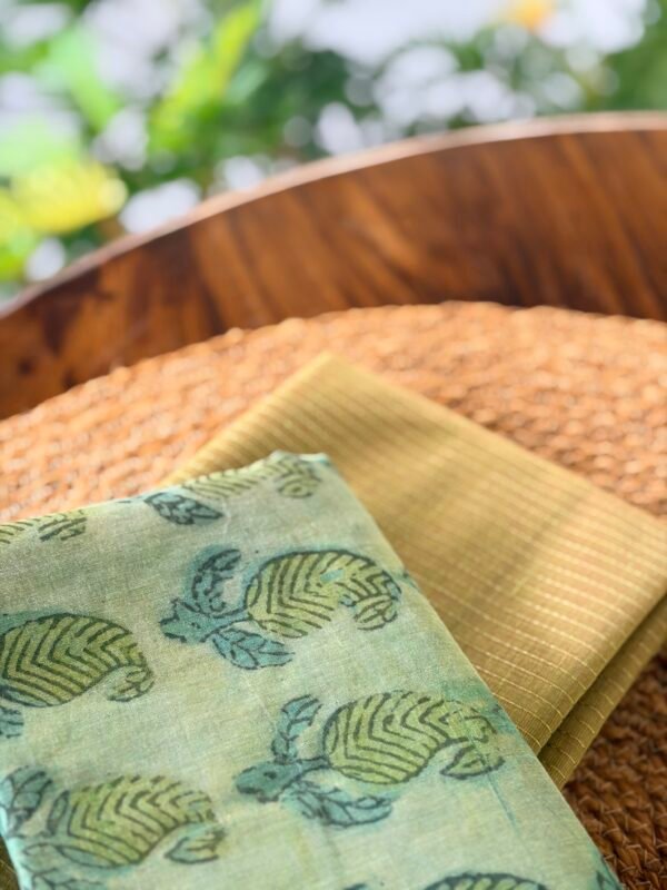 SILK COTTON TOP AND CHANDERI SILK DUPATTA - Image 4