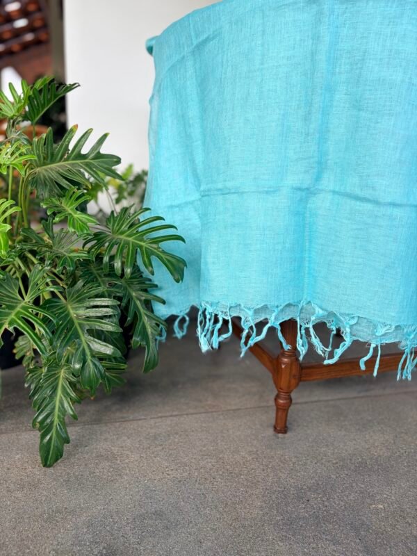 MUL CHANDERI EMBROIDERY TOP AND LINEN DUPATTA - Image 2