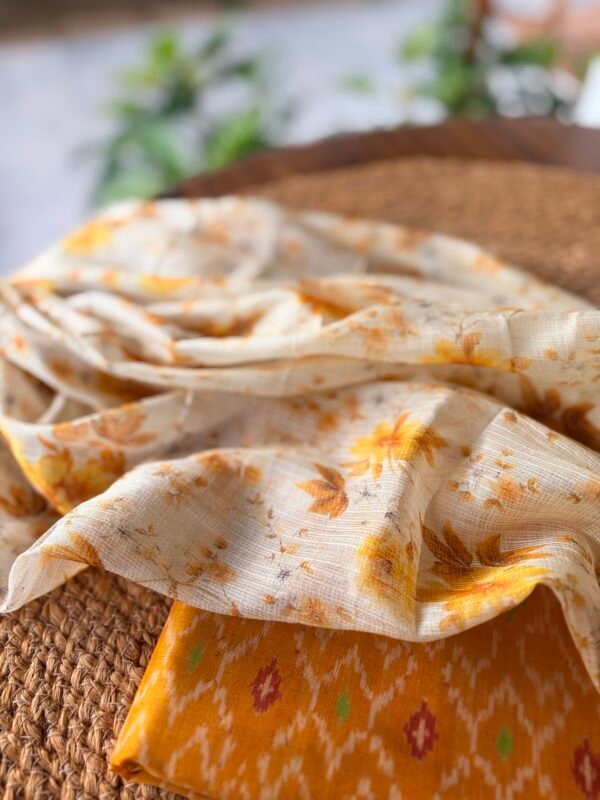POCHAMPALLY IKAT SILK TOP AND KOTA PRINTED DUPATTA - Image 4