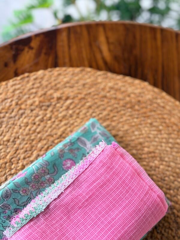 HANDBLOCK PRINTED TOP AND KOTA COTTON DUPATTA - Image 3