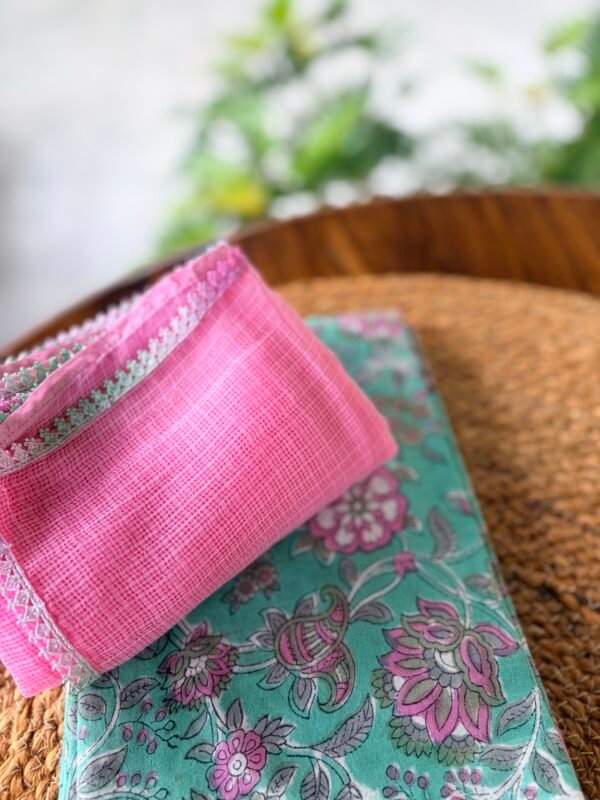 HANDBLOCK PRINTED TOP AND KOTA COTTON DUPATTA - Image 4