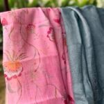 MUL CHANDERI PRINTED TOP AND LINEN DUPATTA