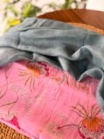 MUL CHANDERI PRINTED TOP AND LINEN DUPATTA - Image 4