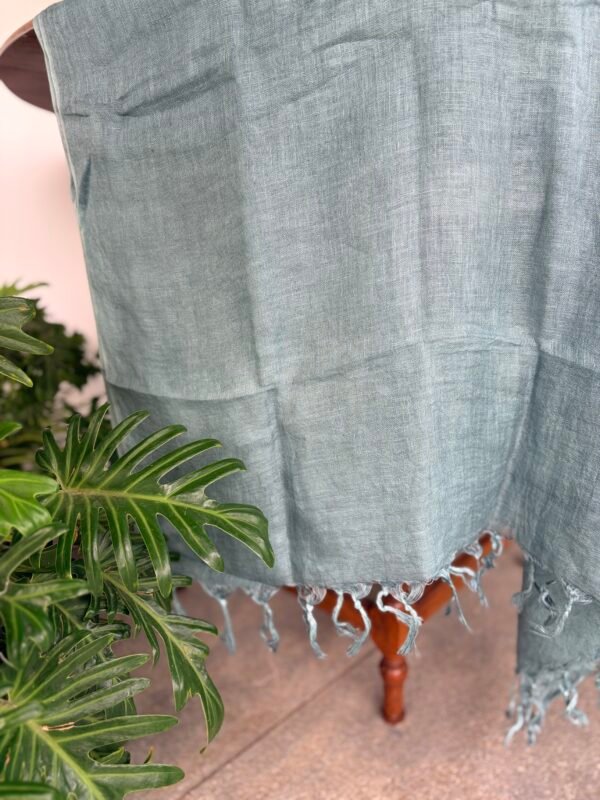 MUL CHANDERI PRINTED TOP AND LINEN DUPATTA - Image 3
