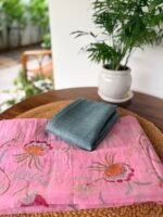 MUL CHANDERI PRINTED TOP AND LINEN DUPATTA - Image 5