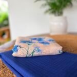 COTTON TOP AND PRINTED SILK BOTTOM
