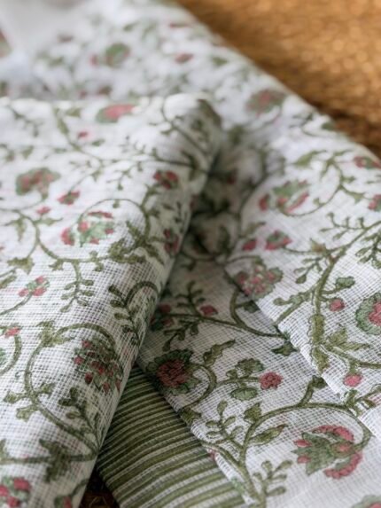 PURE HANDBLOCK PRINTED KOTA TOP AND DUPATTA