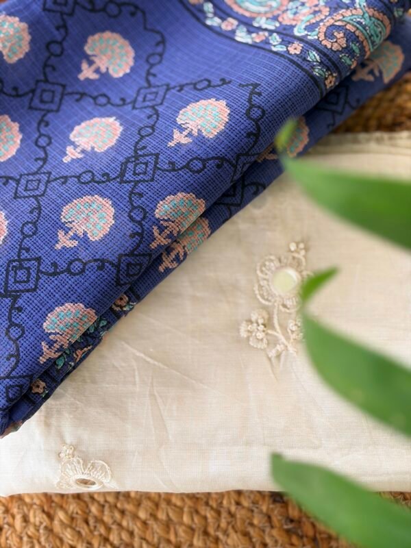 CHANDERI SILK TOP AND HANDBLOCK PRINTED KOTA DUPATTA - Image 7