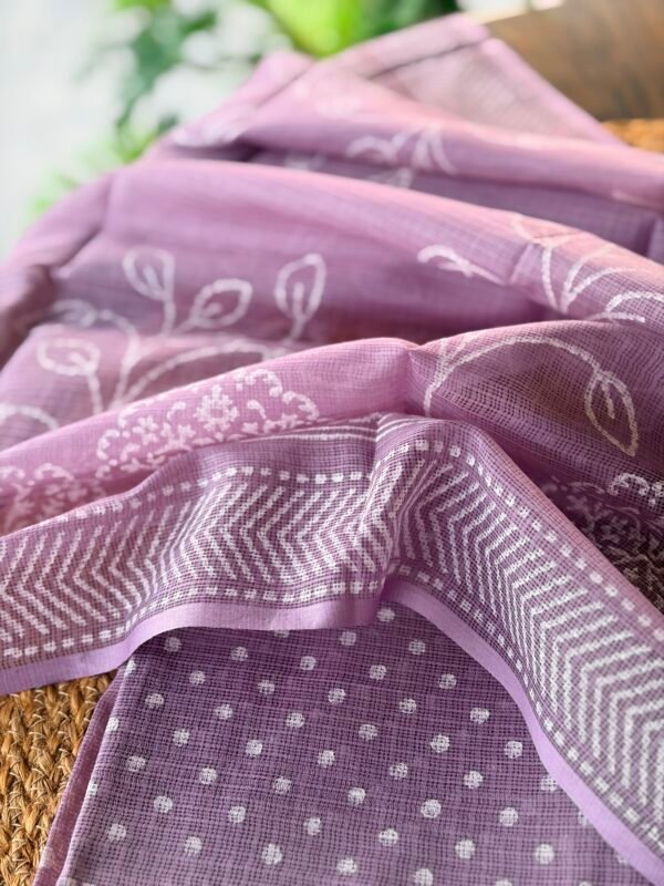 PURE KOTA COTTON HANDBLOCK PRINTED TOP AND DUPATTA - Image 5