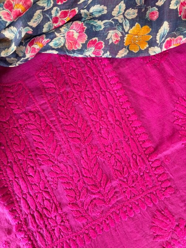 CHANDERI CHIKANKARI TOP AND PRINTED KOTA DUPATTA - Image 5