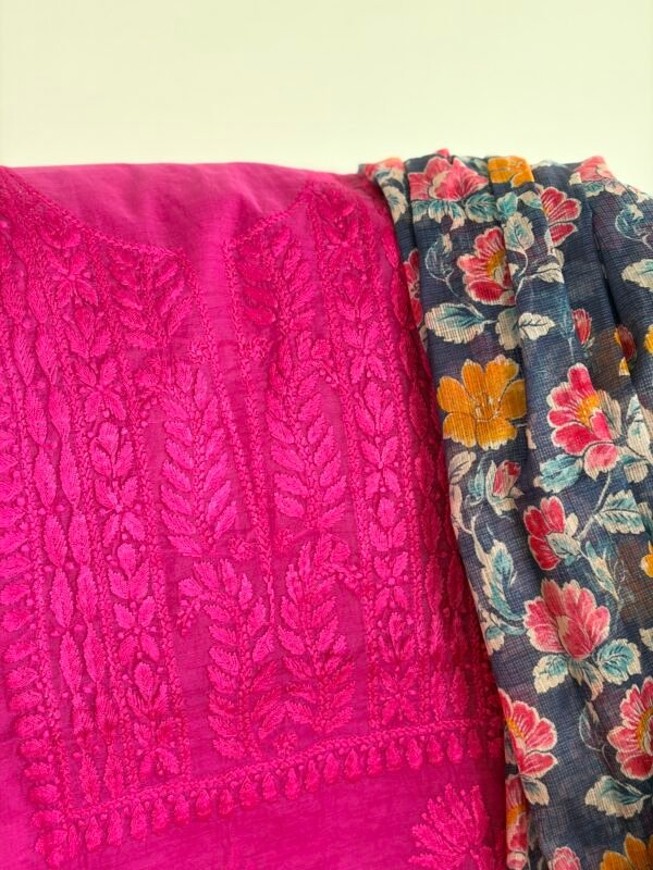CHANDERI CHIKANKARI TOP AND PRINTED KOTA DUPATTA - Image 2