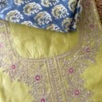 CHANDERI SILK PITTA WORK TOP AND IKAT SILK DUPATTA