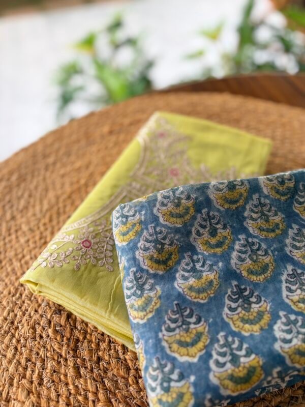 CHANDERI SILK PITTA WORK TOP AND IKAT SILK DUPATTA - Image 6
