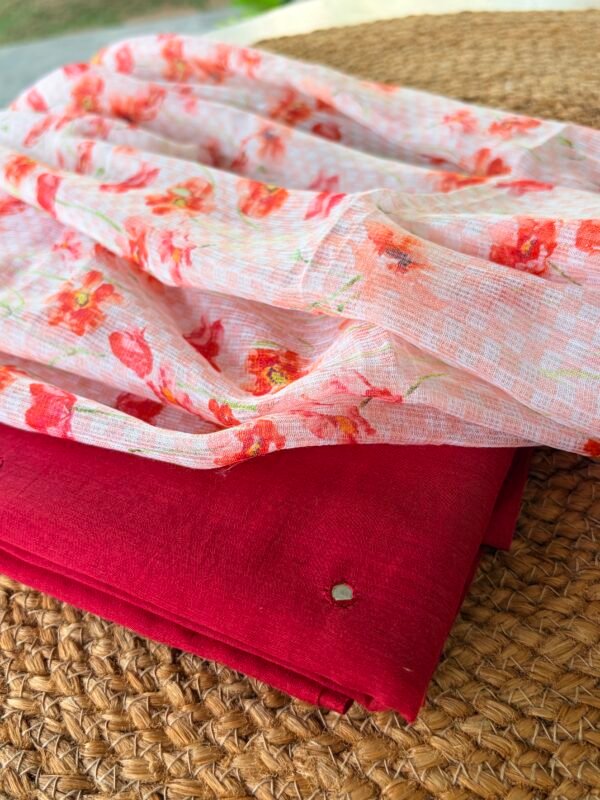 MUL CHANDERI TOP AND PRINTED KOTA COTTON DUPATTA - Image 7
