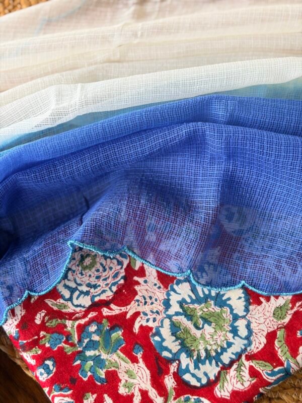 HANDBLOCK PRINTED COTTON TOP AND PRINTED KOTA COTTON DUPATTA - Image 2